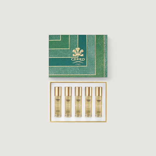 Green Shagreen Men's 5-Piece Fragrance Gift Set, 5x10ml - Flat Lay | Creed Fragrances