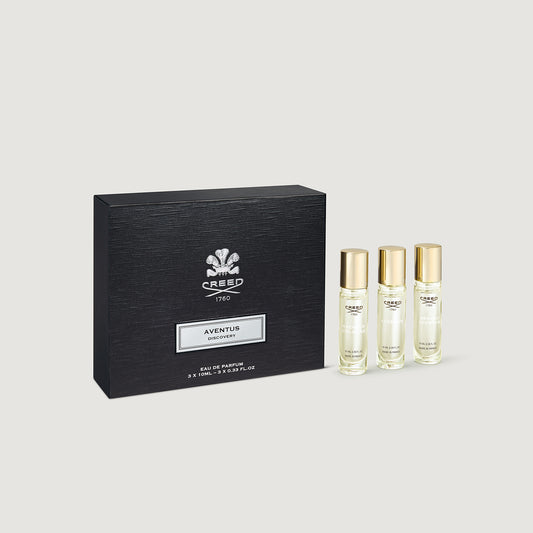 Creed Aventus Discovery Set - Black Gift Box with 3x10ml Aventus, Aventus Cologne & Absolu Aventus | Creed Fragrances
