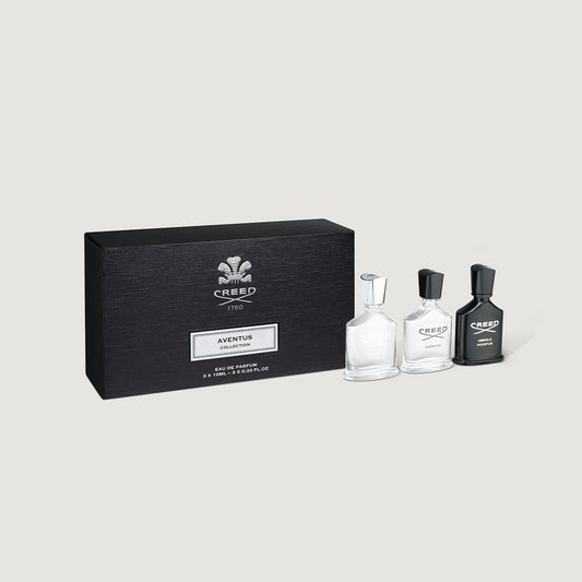 Creed Aventus Collection Gift Set 3x10ml — black presentation box with Aventus, Aventus Cologne & Absolu Aventus | Creed Fragrances