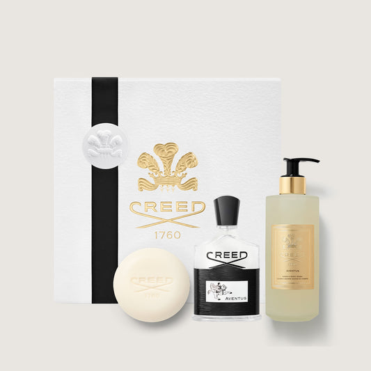 Creed Aventus Grooming Gift Set - Eau de Parfum, Perfumed Soap & Hand Body Wash with White Gift Box | Creed Fragrances