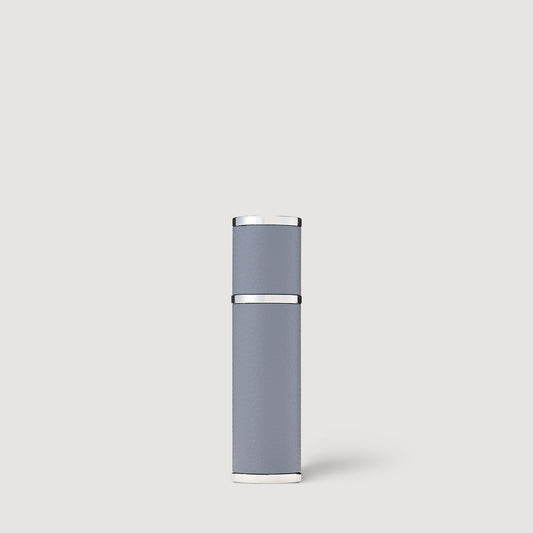 Grey Quartz Leather 5ml Refillable Travel Perfume Atomiser - Front View | Creed Fragrances
