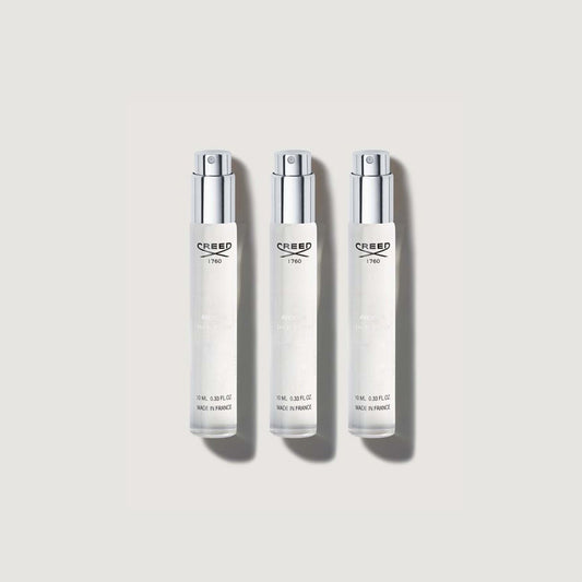 Aventus 3x10ml Atomiser Refill Set - Three Silver-Capped Vials Front View | Creed Fragrances