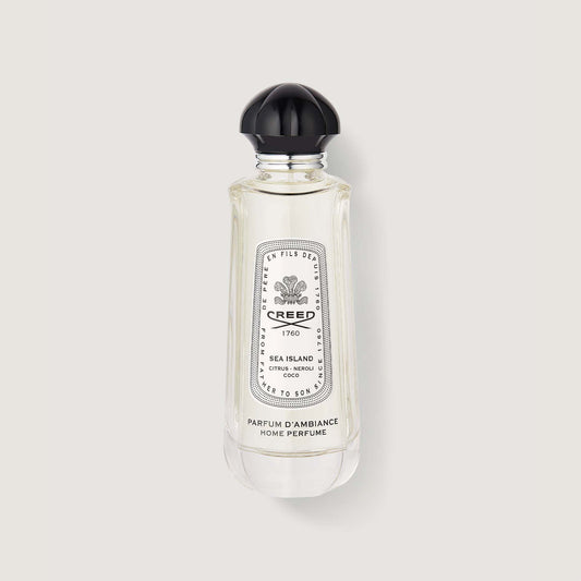 Clear Glass Sea Island Room Spray, Black Cap - Front View | Creed Fragrances